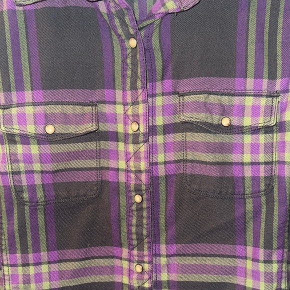 The North Face Purple and Green Checkered Shirt - Picture 3 of 7